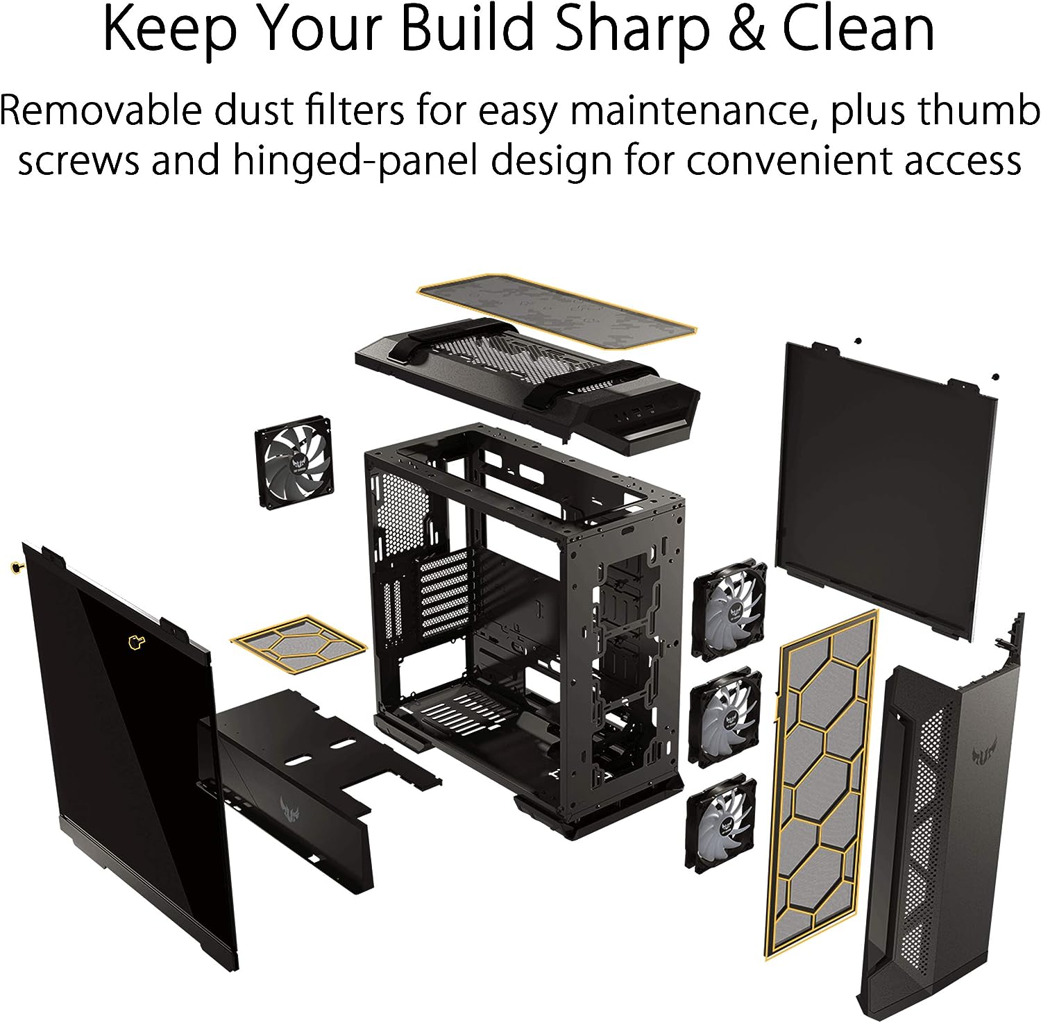 ASUS TUF Gaming GT501 RGB Tempered Smoked Glass Midi Tower Gaming Case ASUS TUF Gaming GT501 RGB Tempered Smoked Glass Midi Tower Gaming Case